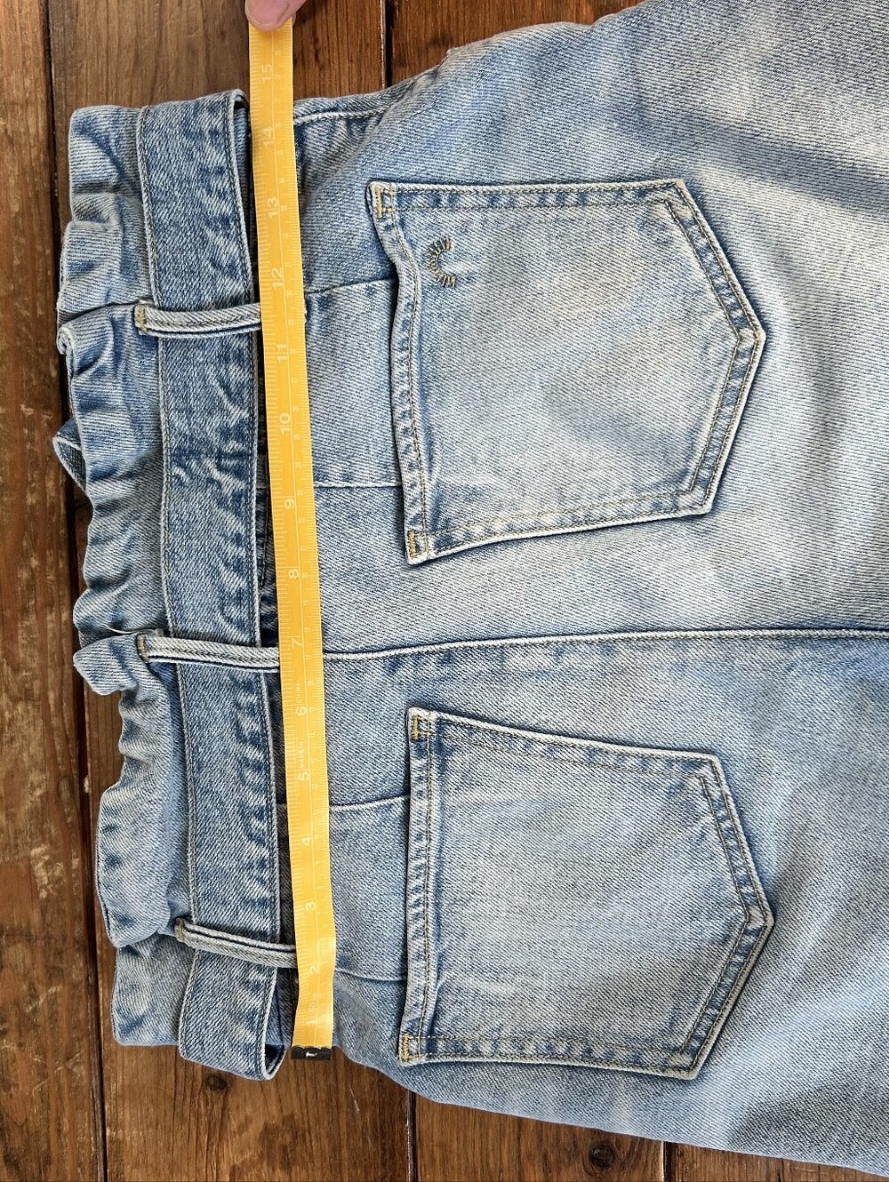 PORTER blue Paper Bag Waist Shorts Xs - Picture 3 of 4